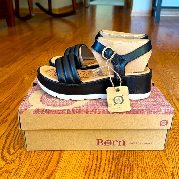 Born Faro Platform Sandals in Black - Picture 1 of 3